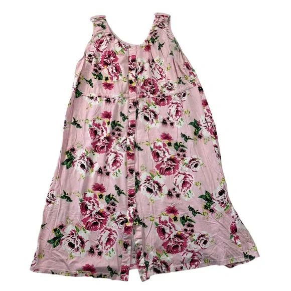 Baby Be Mine Pink Floral Maternity & Nursing Dress L/XL - Back Snap Closure - Picture 5 of 12
